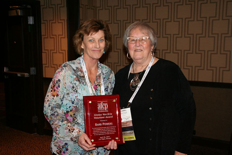 2019 AFCP Gladys van Drie Volunteer Award