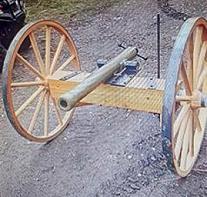 YARD ORNAMENT GOLF BALL CANNON UTILIZING BLACK POWDER